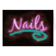 Neon Nails Sign Card
