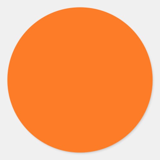 neon orange solid color classic round sticker Zazzle