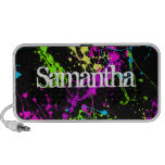 Neon Paint Splatter Personalized Speaker