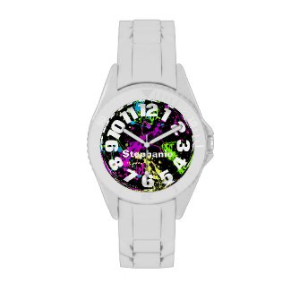 Neon Paint Splatter Watches