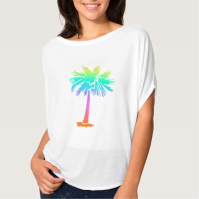 neon palm tree tropical summer bright colorful fun shirt