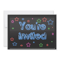 Neon Party Invitation by kdspenart Neon Party Invitation