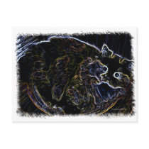 Neon Persian Cat Merchandise postcards by janbalaya Neon Persian Cat Merchandise postcards