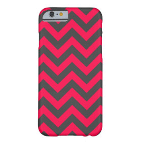 Neon Pink and Grey Chevron Pattern Barely There iPhone 6 Case