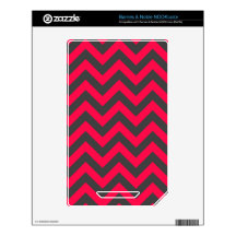 Neon Pink and Grey Chevron Pattern NOOK Color Skin