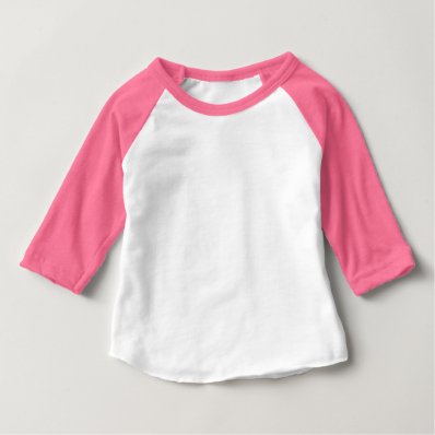 Neon Pink and White Baby 3/4 Sleeve Raglan Tee Shirt