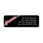 Neon Pink & Black Return Address Labels