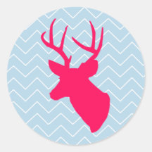 Neon Pink Deer Silhouette Sticker