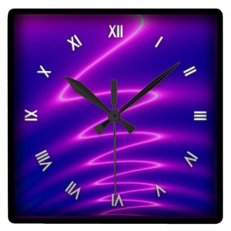 Neon Pink Lightning Wall Clock