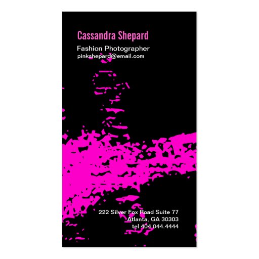Neon Pink Paint Business Card (front side)