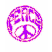 Neon Pink Peace Symbol t-shirts by loafyloaf Neon Pink Peace Symbol t-shirts