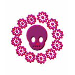 Neon Pink Skull and Flowers t-shirts
