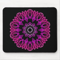 Neon Pink Space Flower mousepads