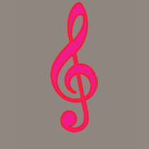 Neon Pink Treble Clef t-shirts