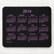 Neon Purple 2014 Calendar Mouse Pad