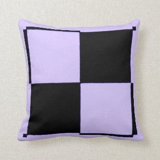 Neon Purple and Black Checkered Flag By RT STONE Pillow