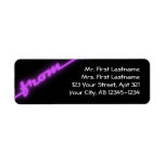 Neon Purple & Black Return Address Labels