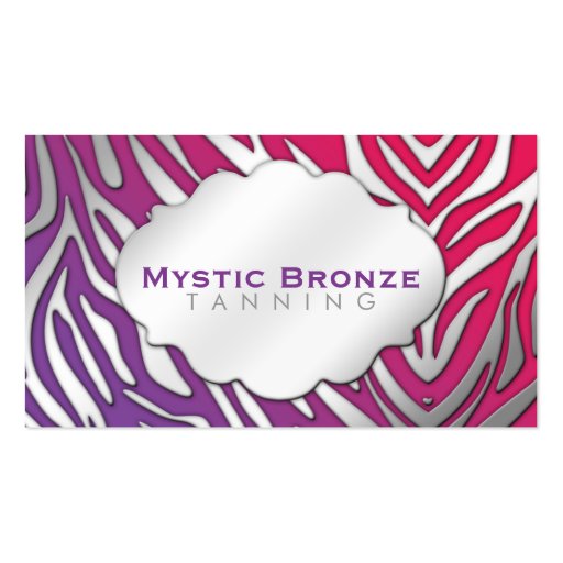 Neon Purple & Pink Zebra Business Coupon Cards Business Cards (front side)