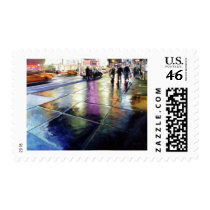 "Neon Rain" New York Watercolor Stamp