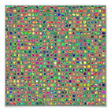 Neon Rainbow Textured Mosaic Tiles Pattern Photo Print