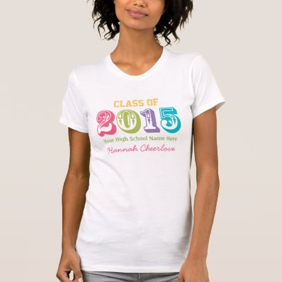 Neon Rainbow Typography Class of 2015 Shirt