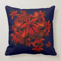 Neon Red Butterflies Pillow