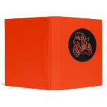 Neon Red Racing Motorcycle Silhouette Vinyl Binder