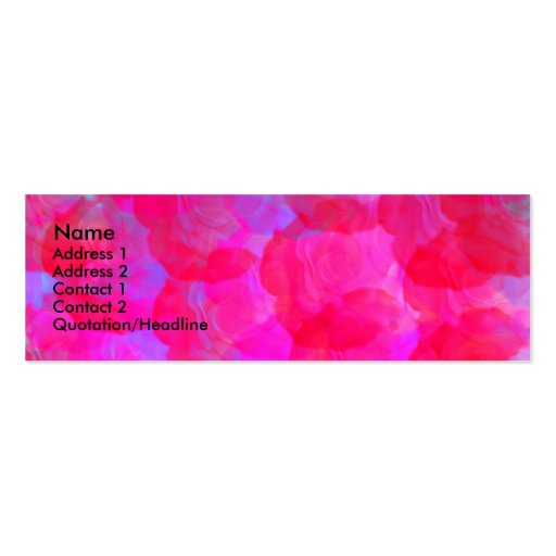 Neon Roses Profile Card Business Card Templates (front side)