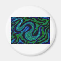 neon sea serpents refrigerator magnet