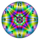Neon Shapes Wall Clock w Numbers