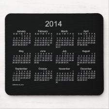 Neon Silver 2014 Calendar Mouse Pad