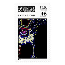 Neon Snowman stamps by athenaworkman Neon Snowman stamps