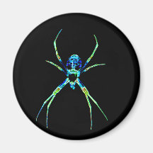 Neon Spider Fridge Magnet