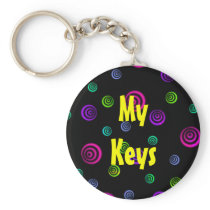 Neon Spiral Dots Keychain