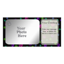Neon Spiral Dots PhotoCard Template Picture Card