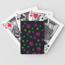 Neon Spiral Dots Playing Cards