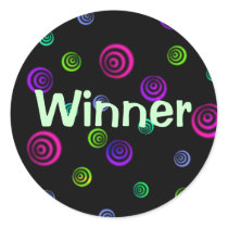 Neon Spiral Dots Stickers