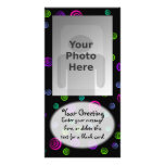 Neon Spiral Dots Vertical PhotoCard Template Photo Card Template
