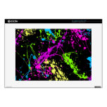 Neon Splatter on Black 15" Laptop Skins