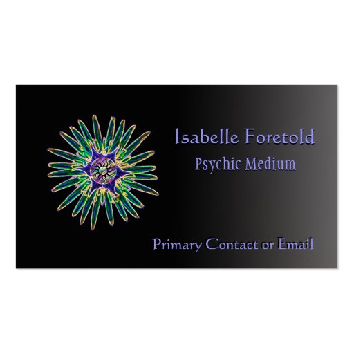 Neon Star Flower Psychic Services Card Business Card (front side)