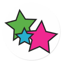 Neon star stickers