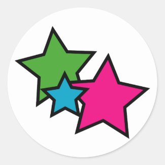 Neon star stickers