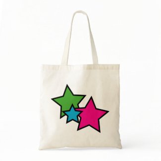Neon Star Tote Bag
