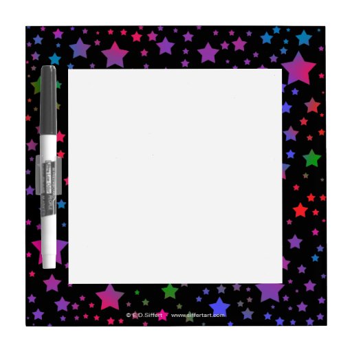 Neon Stars Dry Erase Board Zazzle