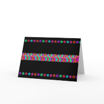 neon stars plain card