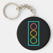 Neon Stoplight Key Chain
