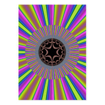 Neon Stripes Sunburst Fractal Business Card