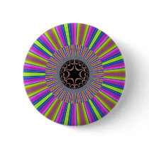 Neon Stripes Sunburst Fractal Buttons