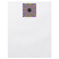 Neon Stripes Sunburst Fractal Personalized Flyer