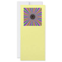 Neon Stripes Sunburst Fractal Full Color Rack Card